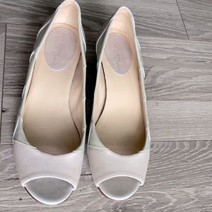 Cole Haan beige open toe wedge flats